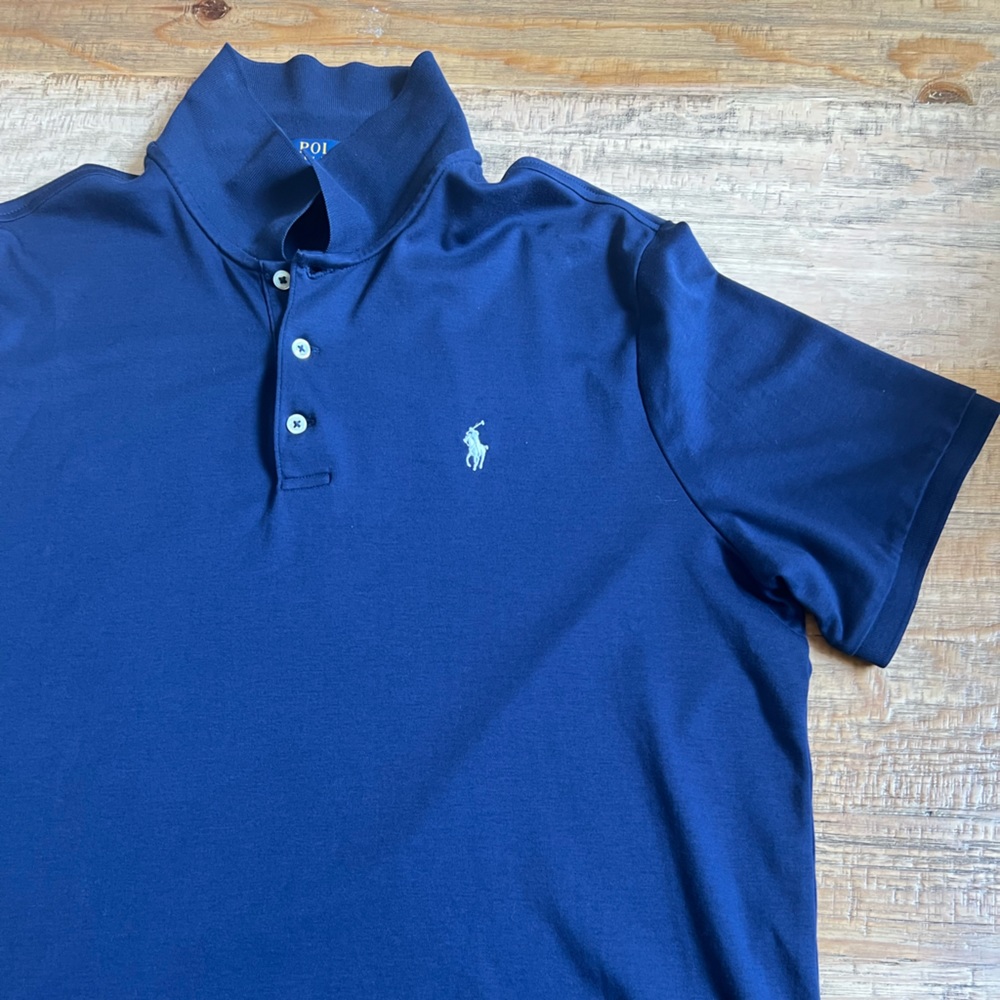Polo, blue, soft, L